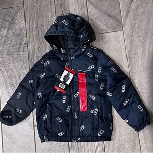 Miles The Label Navy Jacket with Car Print